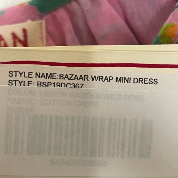 Banjanan dress mini NWT sz M pink floral wrap - Picture 7 of 10